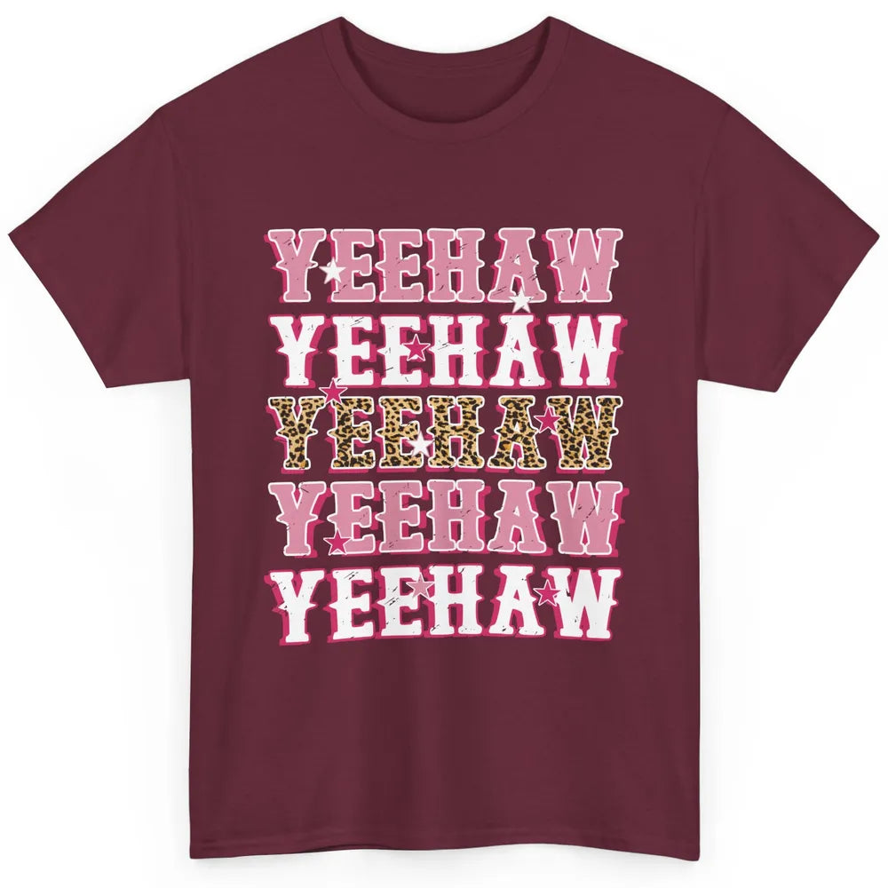 Retro Leopard Yeehaw Western Country Cowboy Cowgirl Costume Classic Unisex T-Shirt