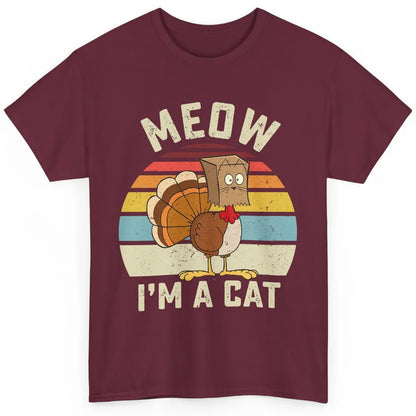 Vintage Funny Turkey Meow I’m A Cat For Thanksgiving Dinner Classic Unisex T-Shirt