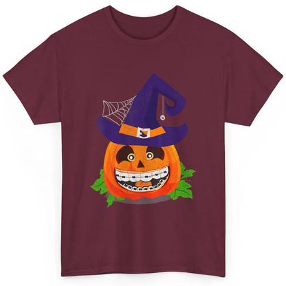 Pumpkin Witch Teeth Braces Dental Dentist Halloween Spooky Classic Unisex T-Shirt