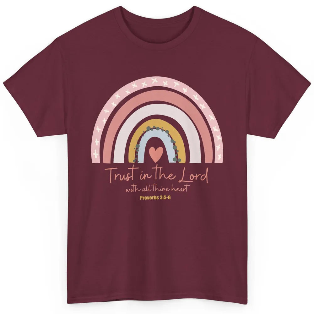 Rainbow Trust In The Lord With All Heart Christian Religious Classic Unisex T-Shirt