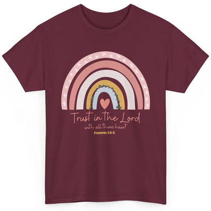 Rainbow Trust In The Lord With All Heart Christian Religious Classic Unisex T-Shirt