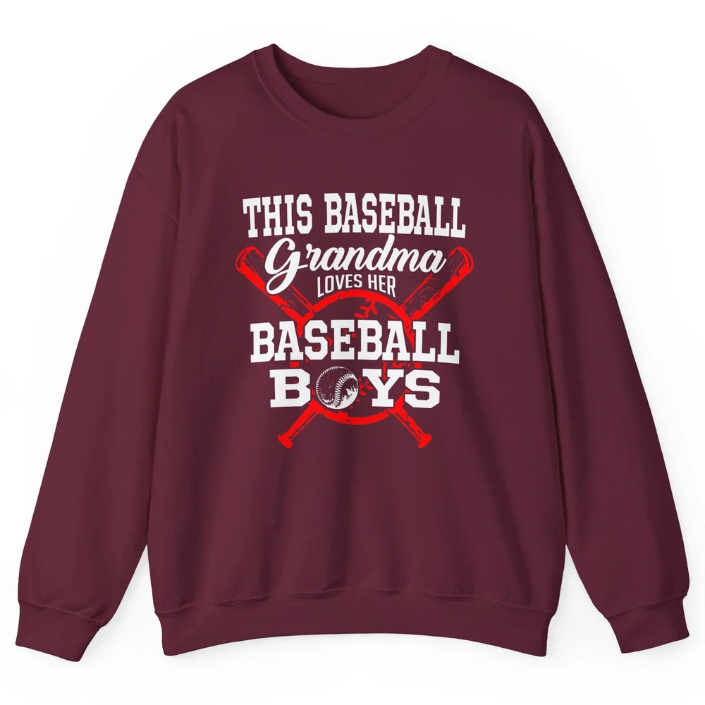 Baseball Grandma Loves Her Baseball Boys Proud Baseball Nana Unisex Crewneck Sweatshirt
