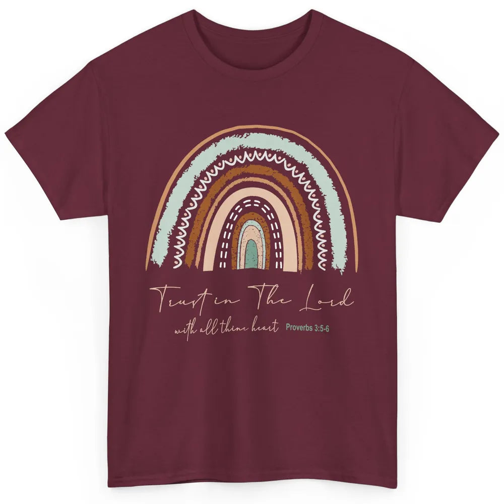 Rainbow Trust In The Lord With All Heart Christian Religious Classic Unisex T-Shirt