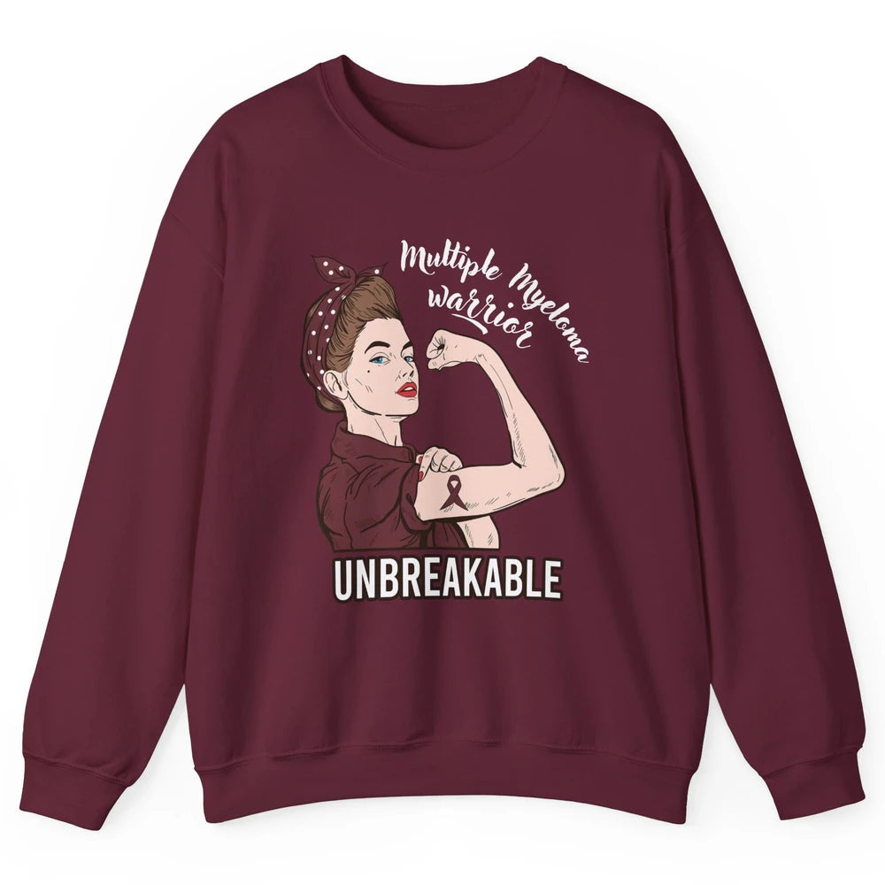 Multiple Myeloma Warrior Unbreakable Myeloma Cancer Survivor Unisex Crewneck Sweatshirt