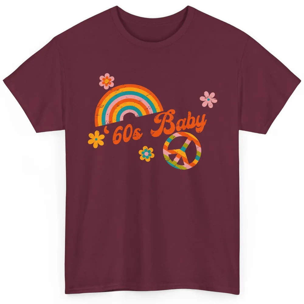 Retro Rainbow 60s Baby Made In 60s 1960s Born Birthday Day Classic Unisex T-Shirt