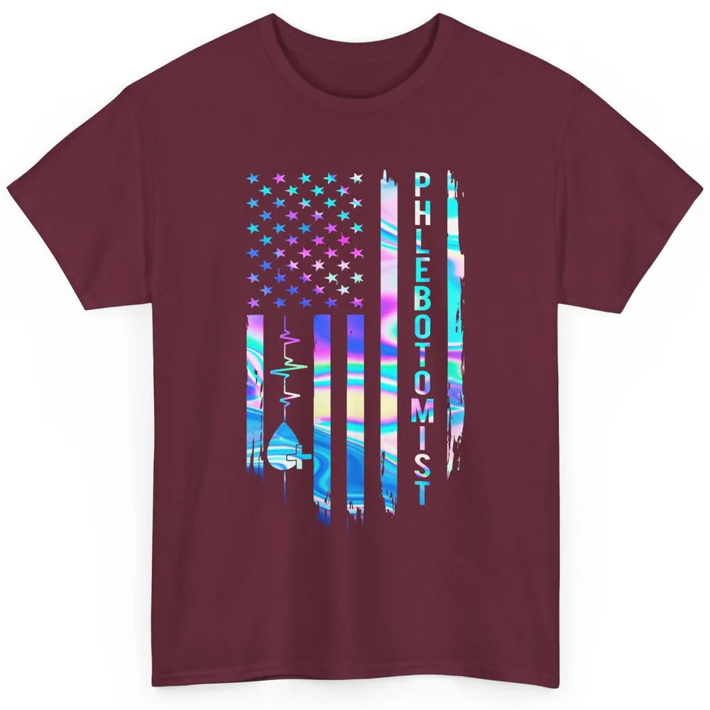 Phlebotomist Flag Blood Lab Vein Phlebotomy Life Nurse PT Classic Unisex T-Shirt
