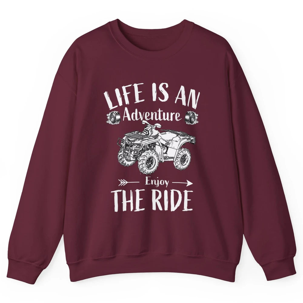 Retro Enjoy The Ride ATV Rider UTV Mud Riding SXS Offroad Unisex Crewneck Sweatshirt