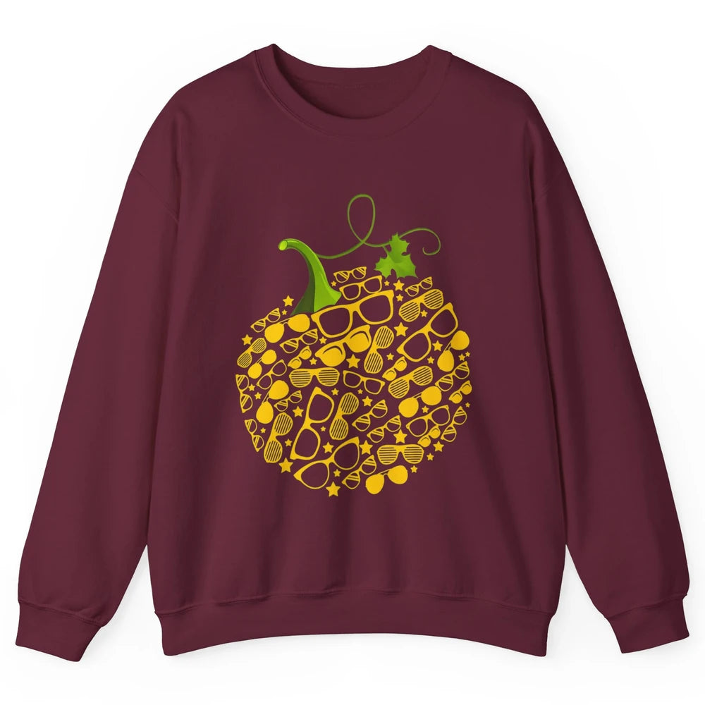 Pumpkin Glasses Optometry Optician Halloween Spooky Season Unisex Crewneck Sweatshirt