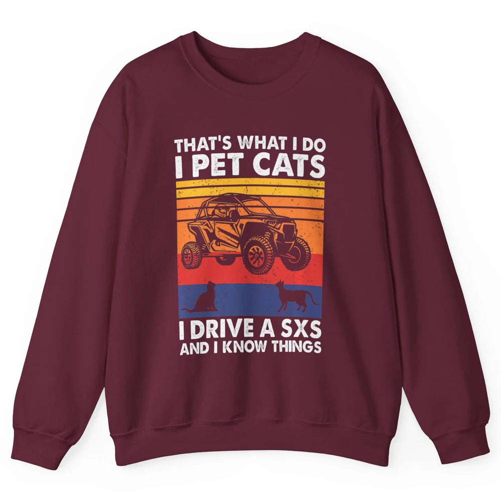 Pet Cat Racing Retro Mud UTV Riding Dirty SXS Rider Offroad Unisex Crewneck Sweatshirt