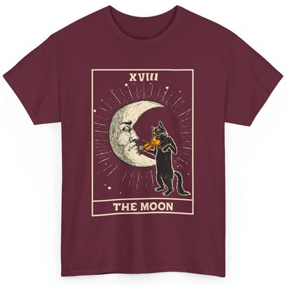 Retro Halloween Cat Guitarist The Moon Tarot Card Witchcraft Classic Unisex T-Shirt