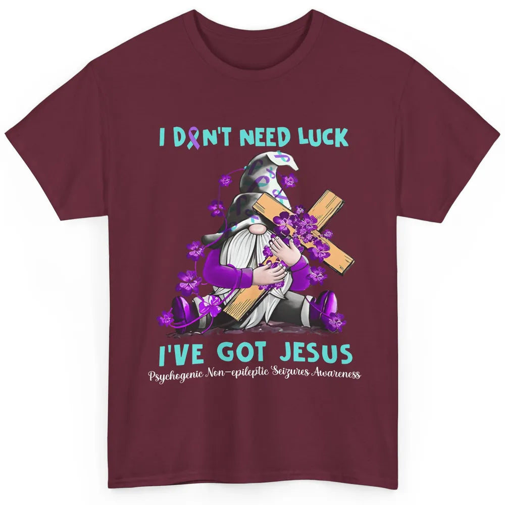 PNES Awareness Gnome I Don't Need Luck I've Got Jesus Faith Classic Unisex T-Shirt