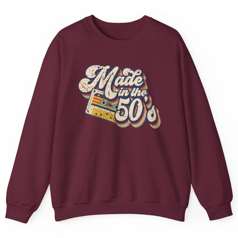 Retro Cassette Made In The 50's 1950s Born Birthday Day Gift Unisex Crewneck Sweatshirt
