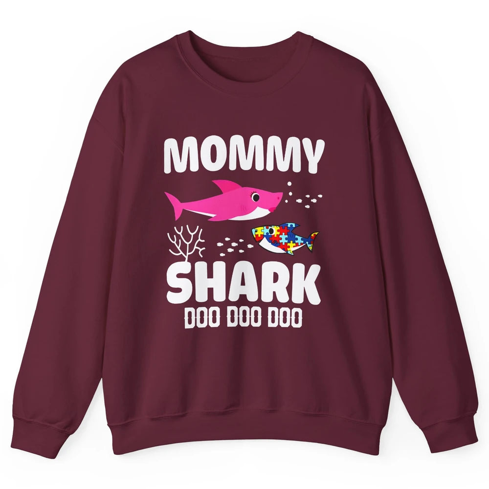 Mommy Shark Autism Shark Puzzle Autism Mom Autism Awareness Unisex Crewneck Sweatshirt