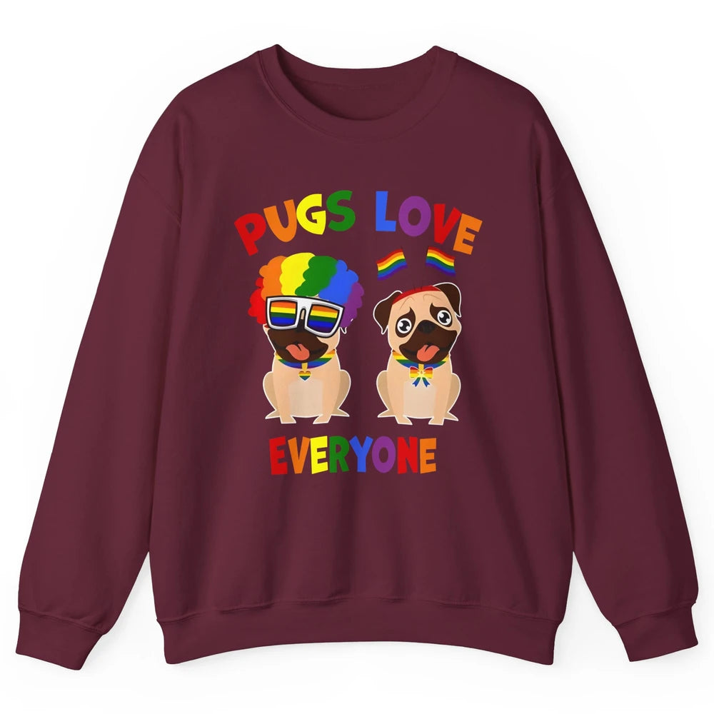 Pride Parade Pugs Love Everyone LGBT Pugs Gay Pride LGBT Unisex Crewneck Sweatshirt