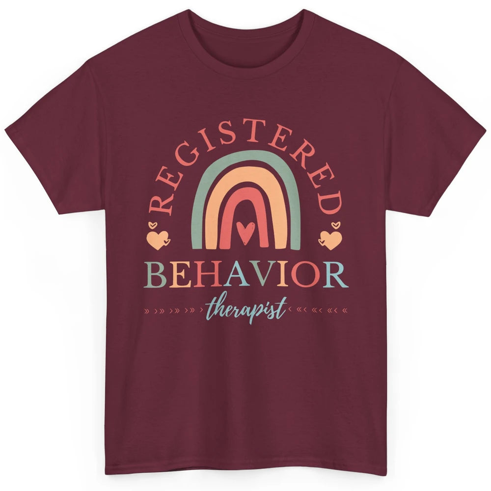 Boho Rainbow Registered Behavior Tech RBT Behavior Therapist Classic Unisex T-Shirt