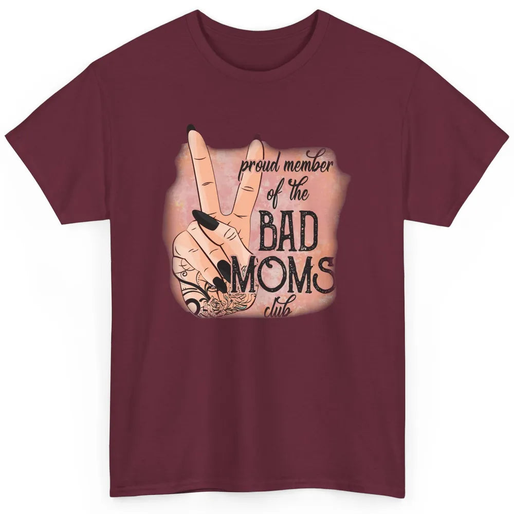 Retro Proud Member Of Bad Moms Club Tattooed Mom Western Classic Unisex T-Shirt