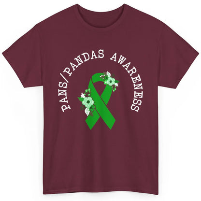 PANS/PANDAS Awareness Floral Green Ribbon Pans Disease Classic Unisex T-Shirt