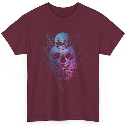 Moon Skull Wicca Crescent Lunar Moth Skeleton Halloween Goth Classic Unisex T-Shirt