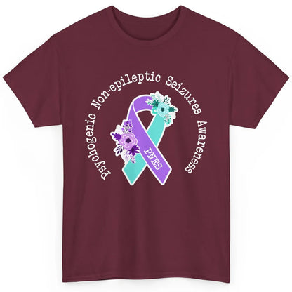 Psychogenic Non-epileptic Seizures PNES Purple Teal Ribbon Classic Unisex T-Shirt