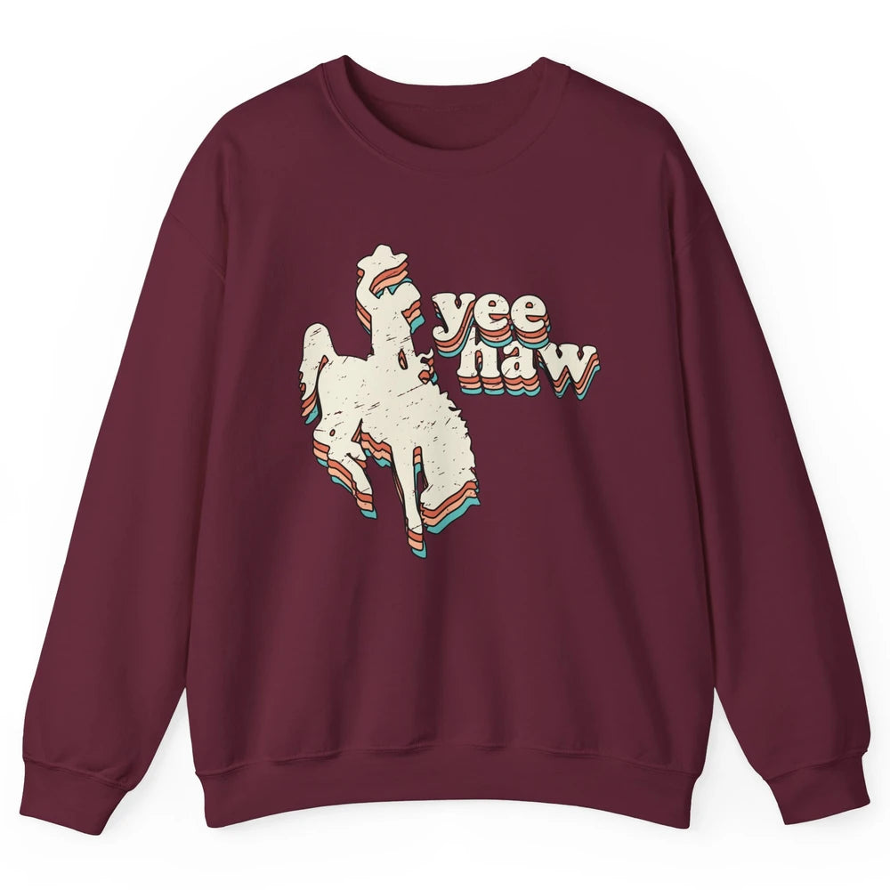 Retro Cowboy Yeehaw Western Country Cowgirls Horse Lovers Unisex Crewneck Sweatshirt