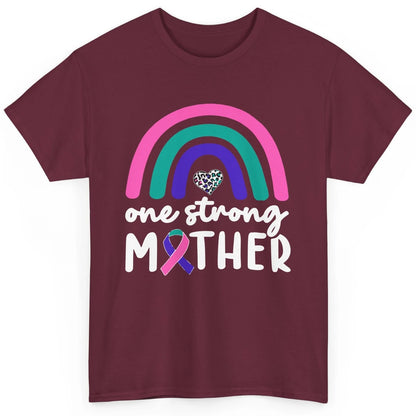 One Strong Mother Teal Rainbow Warrior Thyroid Cancer Month Classic Unisex T-Shirt