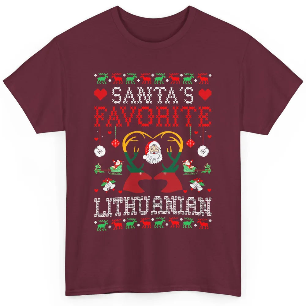 Merry Christmas Santa Favorite Lithuanian Xmas Ugly Santa Classic Unisex T-Shirt