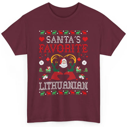 Merry Christmas Santa Favorite Lithuanian Xmas Ugly Santa Classic Unisex T-Shirt