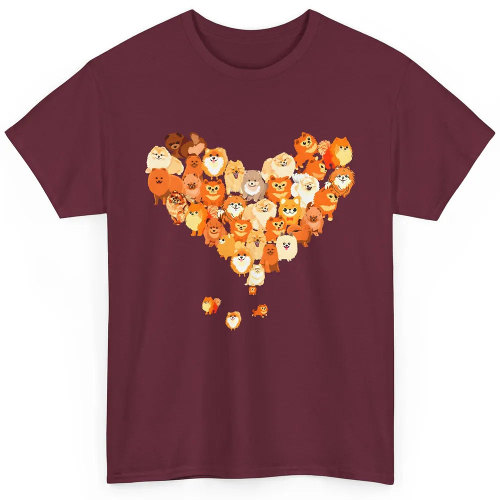 Pomeranian Heart Cute Pomeranian Dog Lovers Gift My Pet Love Classic Unisex T-Shirt
