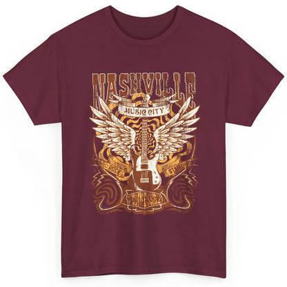 Retro Guitar Nashville Music City Western Country Music Classic Unisex T-Shirt