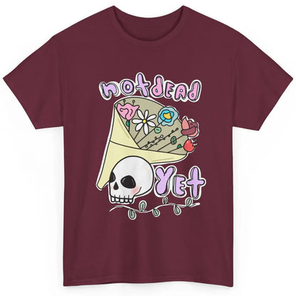 Not Dead Yet Funny Skull Flower Cancer Warrior Fighter Boho Classic Unisex T-Shirt