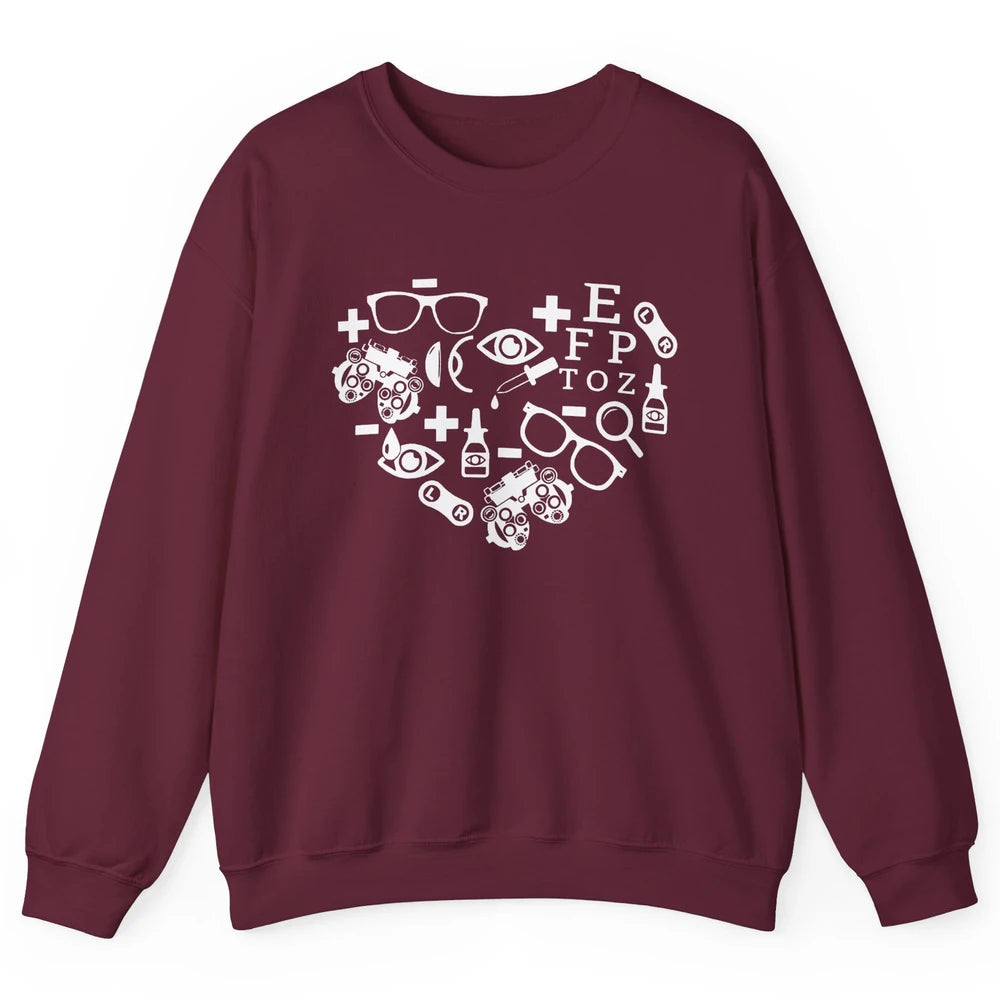Optometrist Symbols Heart Optician Sight Squad Optometry Unisex Crewneck Sweatshirt