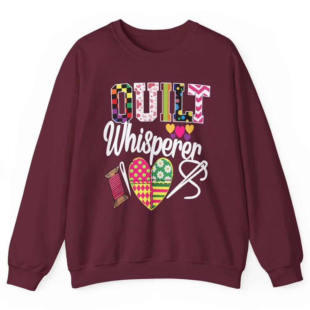 Retro Quilt Whisperer Quilting Life Sewing Life Quilt Lovers Unisex Crewneck Sweatshirt