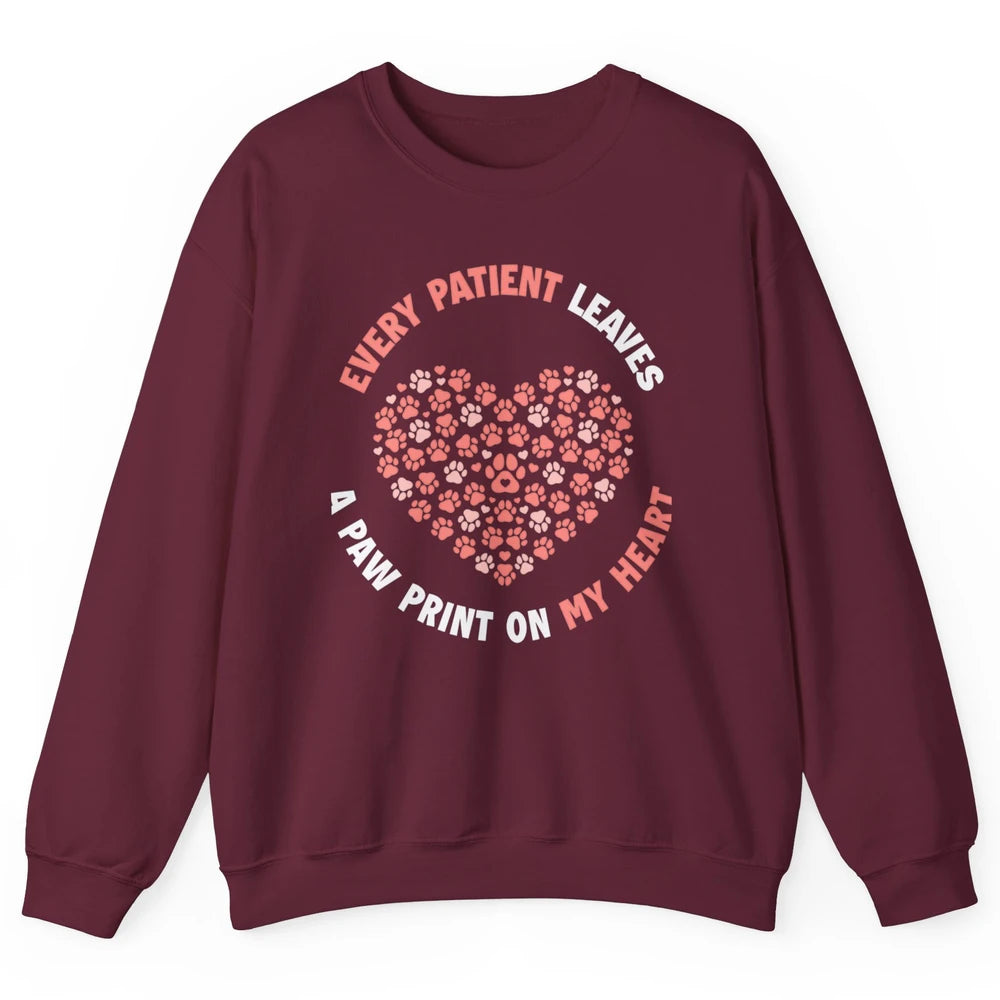 Patient Leaves Paw Heart Veterinarian Love Vet Tech Animal Unisex Crewneck Sweatshirt