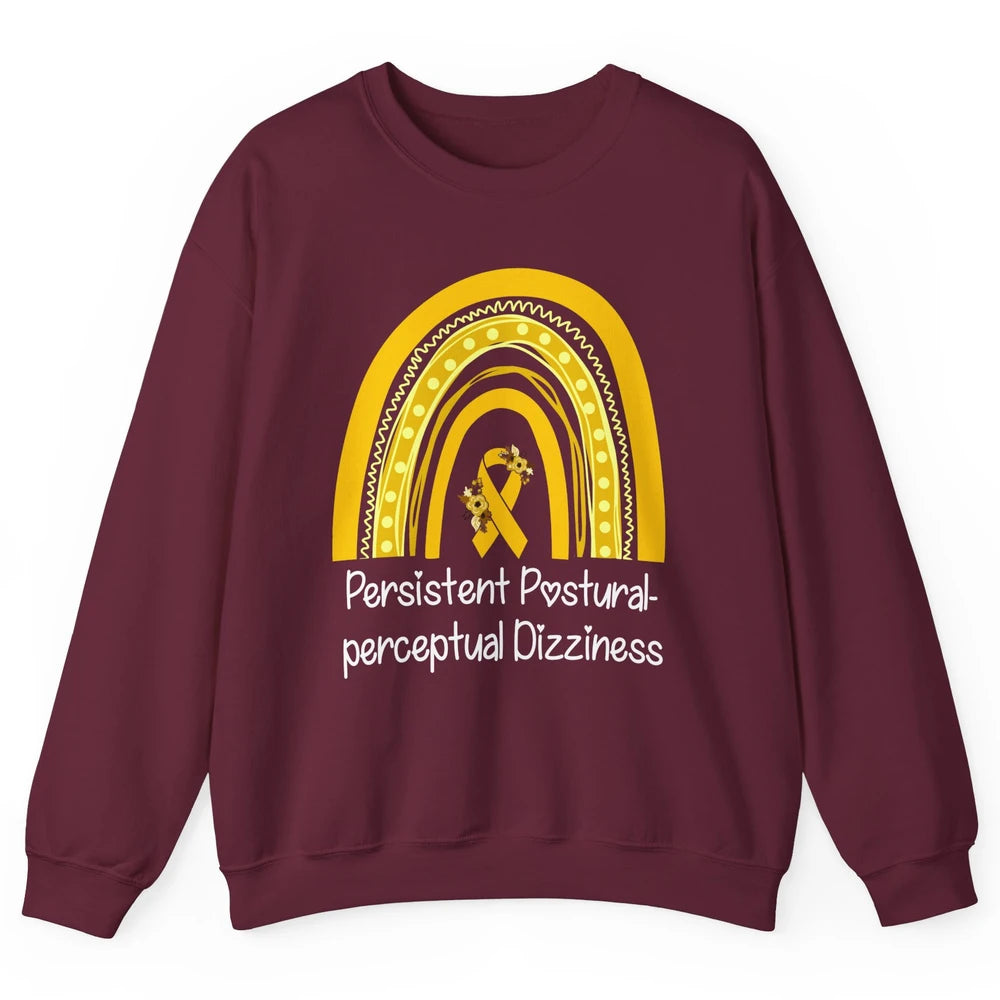 Persistent Postural-perceptual Dizziness PPPD Yellow Rainbow Unisex Crewneck Sweatshirt