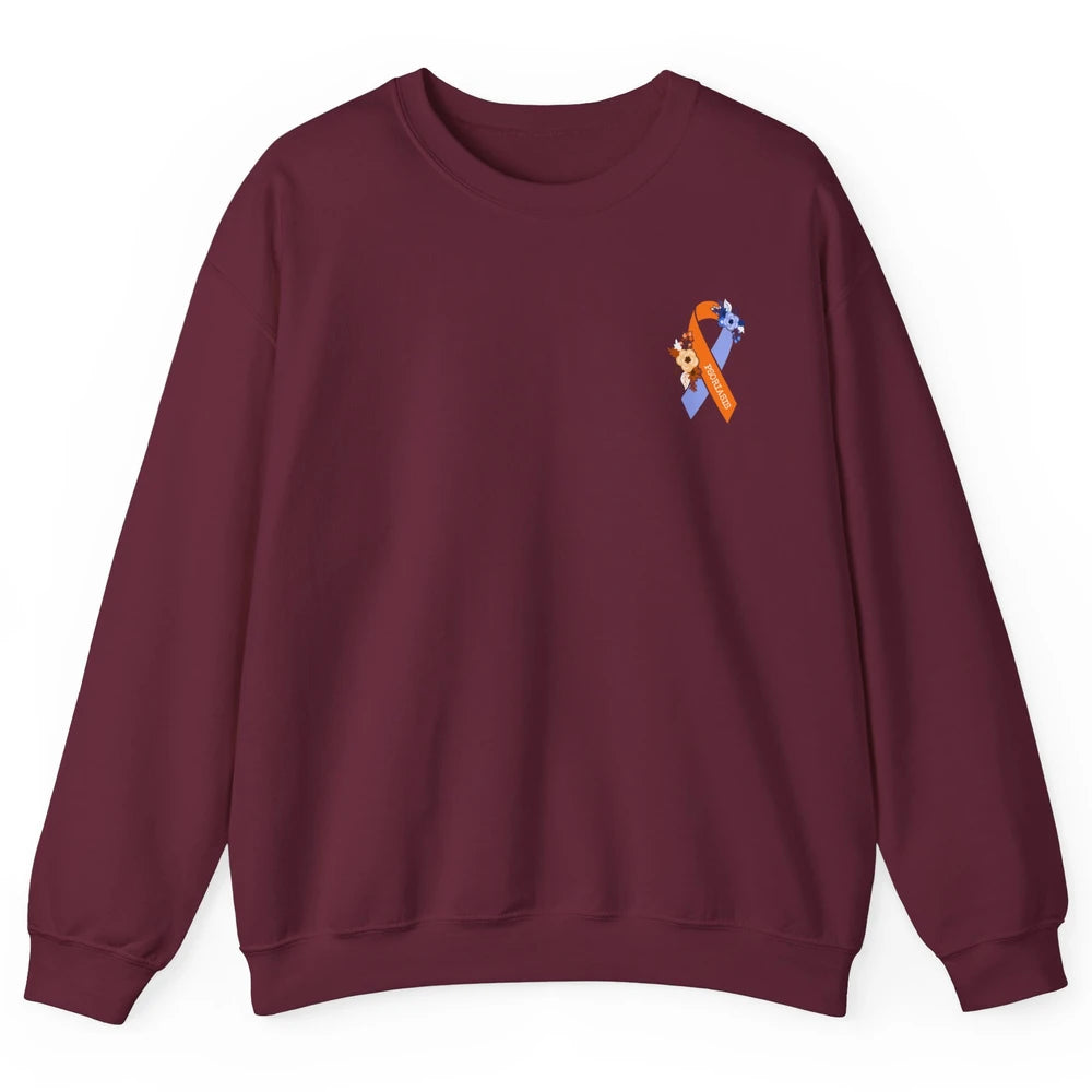 Psoriasis Awareness Floral Ribbon Rainbow Skin Diseases Unisex Crewneck Sweatshirt