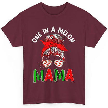 One In A Melon Mama Messy Bun Watermelon Summer Fruit Mother Classic Unisex T-Shirt