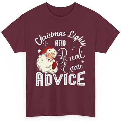 Merry Christmas Xmas Lights Santa Realtor Real Estate Advice Classic Unisex T-Shirt