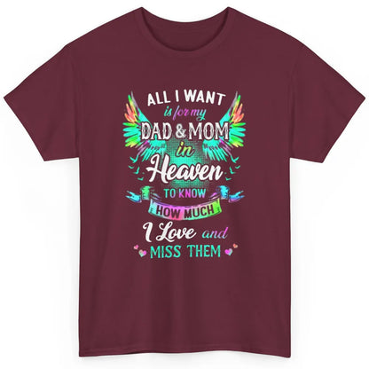 My Mom And Dad In Heaven Angel Wings Mother Memories Forever Classic Unisex T-Shirt