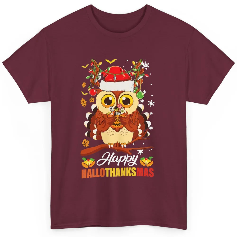 Owl Halloween Owl Thanksgiving Owl Christmas Owl Lovers Gift Classic Unisex T-Shirt