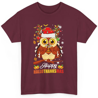 Owl Halloween Owl Thanksgiving Owl Christmas Owl Lovers Gift Classic Unisex T-Shirt