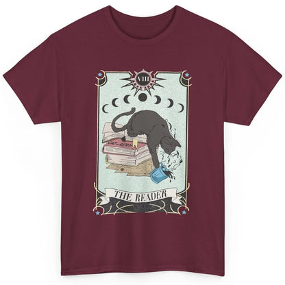 Retro Cat Books The Reader Tarot Card Halloween Reading Gift Classic Unisex T-Shirt