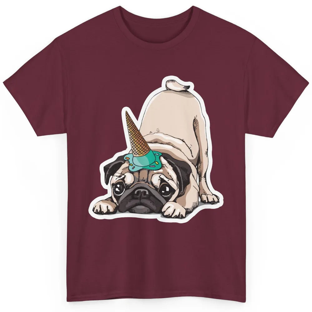 Puppy Pugs Funny Unicorn Pug Dog Lovers Gift Cute Pug Dog Classic Unisex T-Shirt