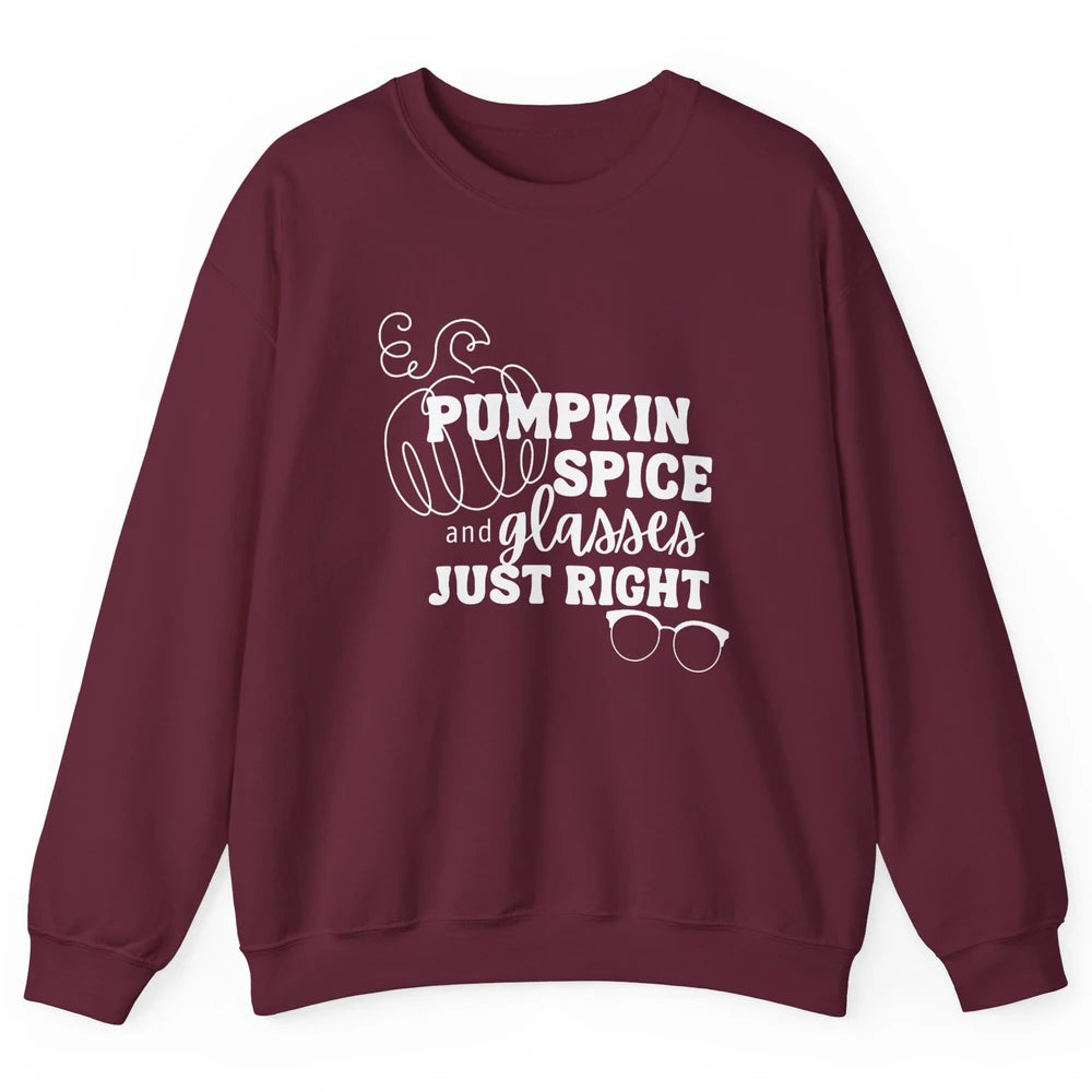 Optometrist Pumpkin Spice Glasses Just Right Optician Fall Unisex Crewneck Sweatshirt