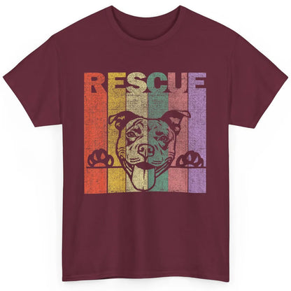 Rescue Dog Pitbull Puppy Adopt Vintage Funny Pet Rescuer Mom Classic Unisex T-Shirt
