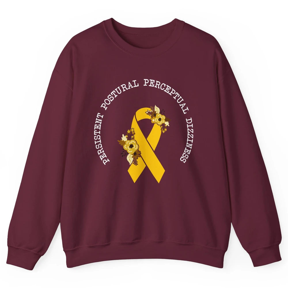 Persistent Postural-perceptual Dizziness PPPD Yellow Ribbon Unisex Crewneck Sweatshirt