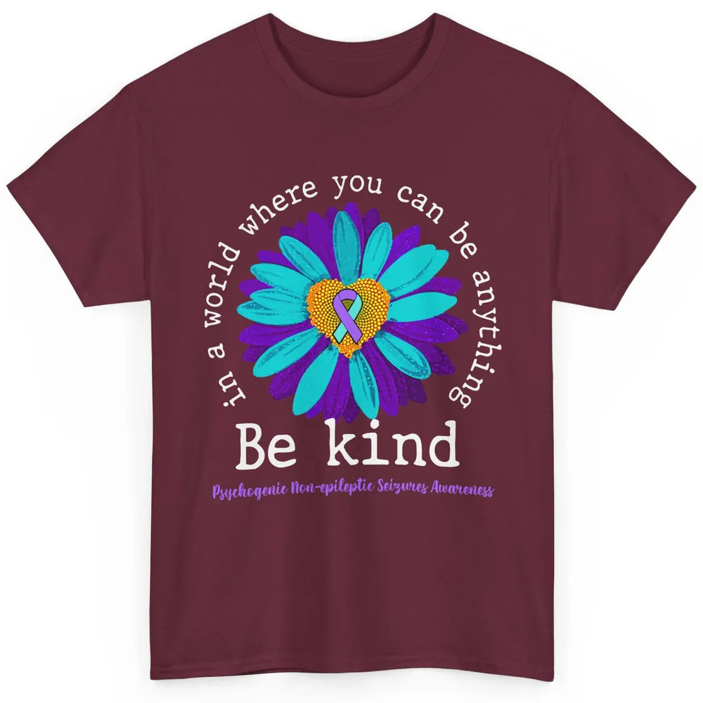 PNES Awareness Purple Teal Ribbon Sunflower Be Kind Classic Unisex T-Shirt