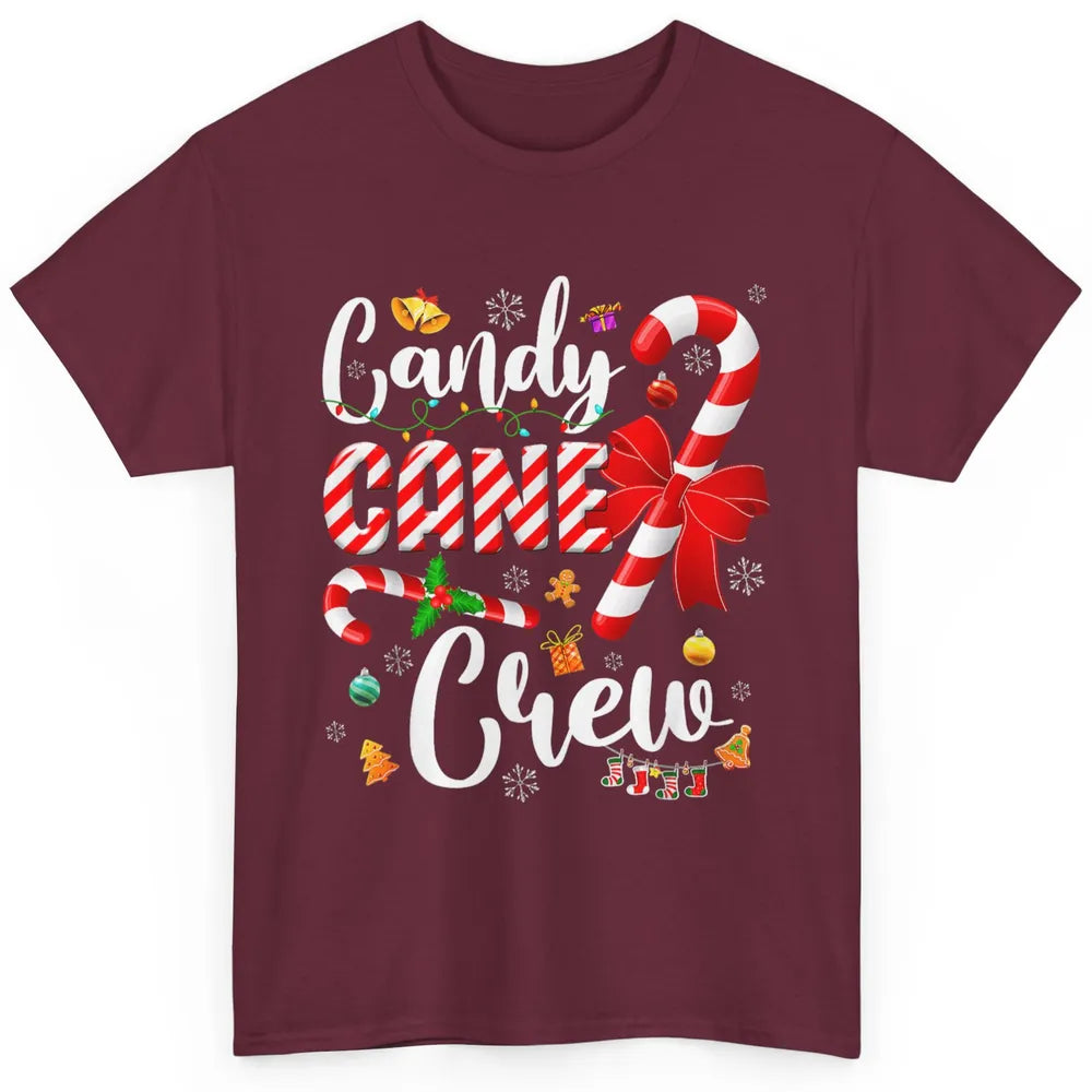 Merry Christmas Sweet Candy Cane Crew Xmas Tree Lights Santa Classic Unisex T-Shirt