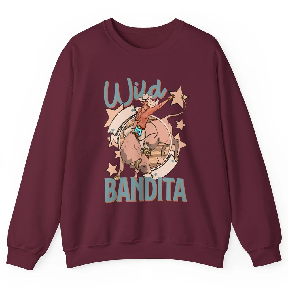 Retro Cowgirl Wild Bandita Western Country Cowboy Wild West Unisex Crewneck Sweatshirt