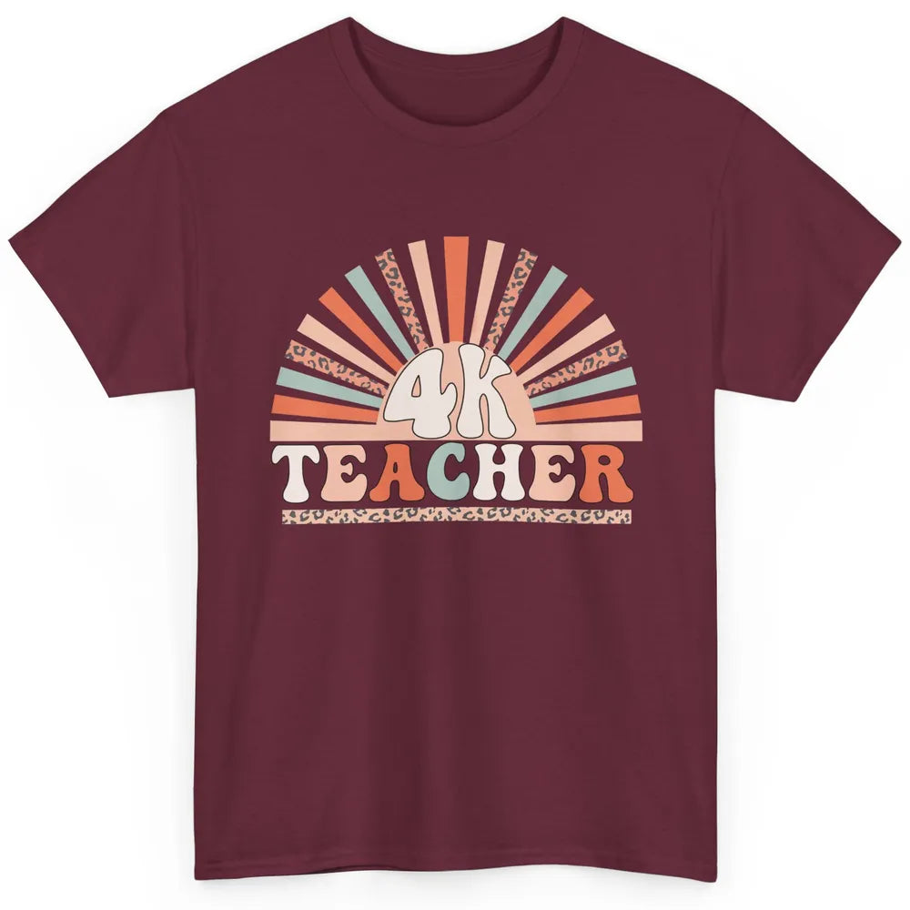 Retro 4k Teacher Kindergarten Back to School Pre-K Teacher Classic Unisex T-Shirt