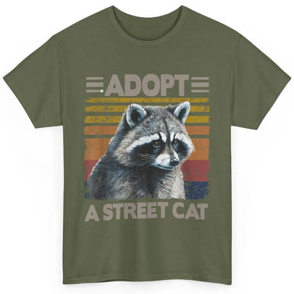 Retro Adopt A Street Cat Raccoon Watercolor Possum Adoption Classic Unisex T-Shirt